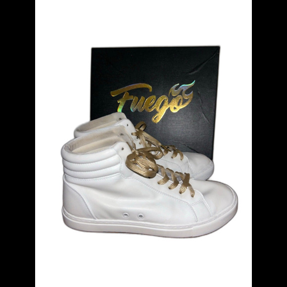 White Fuego Dance Shoe White High Top Size 9 - Picture 1 of 5